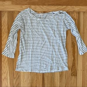 Gray and  white striped longsleeve T-shirt by J.Crew